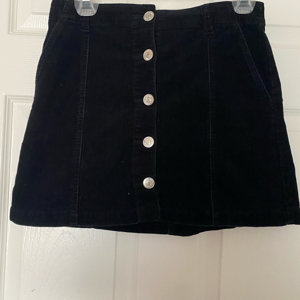 Retro Black Mini Velvet Skirt
